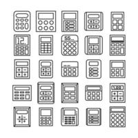 conjunto de iconos de calculadora ilustración vectorial vector