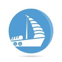 yacht icon in circle button illustration vector