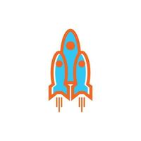 rocket that flies fast into space vector