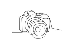 hand drawn design single continuous line camera vector