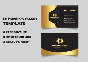 Modren Black and gold business card design vector