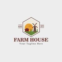 Farm House Vector Logo Design