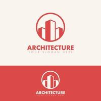 concepto de logotipo de edificio de bienes raíces de esquema simple moderno vector
