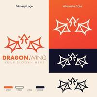 minimalist simple wing logo concept vector