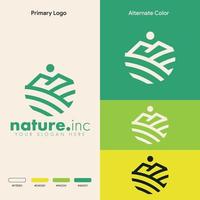 elegante concepto de logotipo natural orgánico vector