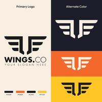 minimalist simple wing logo concept vector