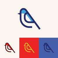 minimal simple bird logo concept vector