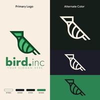 concepto mínimo de logotipo de pájaro simple vector