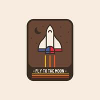 minimalist spacecraft rocket logo concept vector