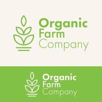 minimalist outline organic leaf logo concept vector