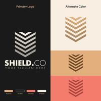 simple minimalist shield logo concept vector