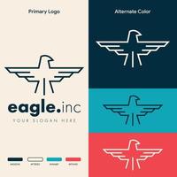 elegant minimalist eagle logo concept vector