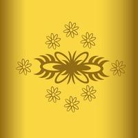 Delicate pattern with flowers on a golden background vector