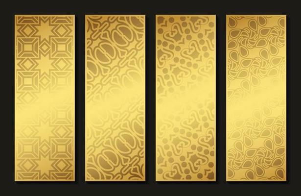 elegant gold abstract pattern vertical card