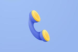 3d minimal call phone and bubble talk on blue background. Talking with service support hotline and call center icon concept. 3d vector render telephone for contact customer on isolated background