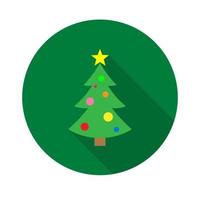christmas tree flat icon.Vector illustration in a simple style with a falling shadow. 10 eps. vector