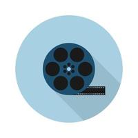 reel film cinema flat icon.Vector illustration in a simple style with a falling shadow. 10 eps. vector