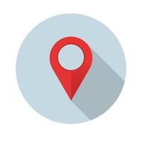 location find flat icon.Vector illustration in a simple style with a falling shadow. 10 eps. vector