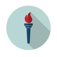 torch flat icon.Vector illustration in a simple style with a falling shadow. 10 eps. vector