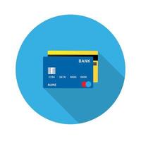 Credit card flat icon, front and back view.Vector illustration in a simple style with a falling shadow. 10 eps. vector