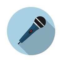 Microphone Flat Icon - From the set of multimedia, camera and photo icons. Vector illustration in a simple style with a falling shadow. 10 eps.