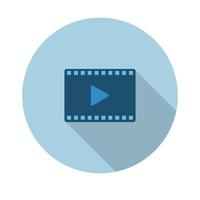 cinema play flat icon.Vector illustration in a simple style with a falling shadow. 10 eps. vector