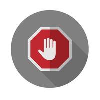 hand stop flat icon.Vector illustration in a simple style with a falling shadow. 10 eps. vector