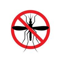 Mosquito warning prohibited sign. Anti mosquitoes, insect control vector symbol.