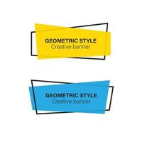 banners of different colors and shapes, made in a flat style. Discount label design element for sale. Bright background template with header text for banner, tag. vector