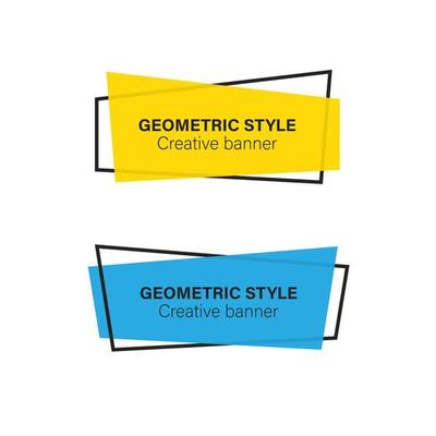 banners of different colors and shapes, made in a flat style. Discount label design element for sale. Bright background template with header text for banner, tag.