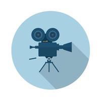 cinema Camera flat icon.Vector illustration in a simple style with a falling shadow. 10 eps.