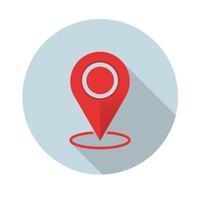 location find flat icon.Vector illustration in a simple style with a falling shadow. 10 eps. vector