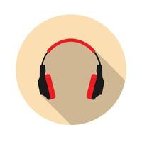 earphone flat icon.Vector illustration in a simple style with a falling shadow. 10 eps. vector