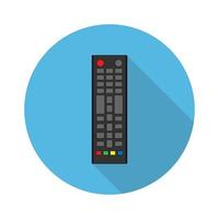 icono plano de control remoto de tv. ilustración vectorial en un estilo simple con una sombra que cae. 10 eps. vector