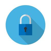 lock flat icon.Vector illustration in a simple style with a falling shadow. 10 eps. vector