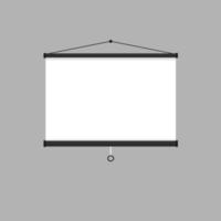 Empty Projection screen, Presentation board, blank whiteboard for conference. Flat vector stock illustration.10 eps.