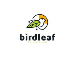 Bird leaf iconic logo design illustration vector