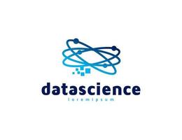 Technology science logo with data concept vector