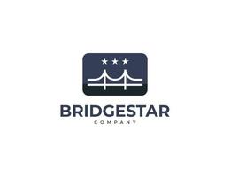 Bridge and stars creative logo design vector