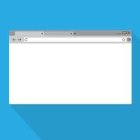Simple browser window on blue background.Flat vector stock illustration.10 eps.