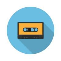 cinta de cassette plana icon.vector ilustración en un estilo simple con una sombra que cae. 10 eps. vector