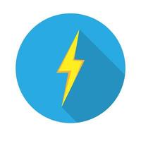 lightning flat icon.Vector illustration in a simple style with a falling shadow. 10 eps. vector