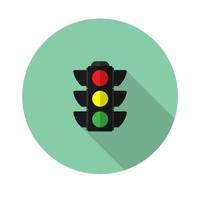 traffic signal flat icon.Vector illustration in a simple style with a falling shadow. 10 eps. vector