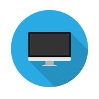 monitor flat icon.Vector illustration in a simple style with a falling shadow. 10 eps. vector