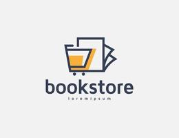 Modern bookstore logo design illustration vector
