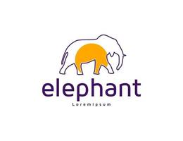 Simple elephant logo design template vector