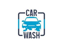 Car wash logo design with bubble foam vector