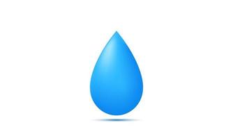 icono de gota de agua azul render 3d único aislado en vector