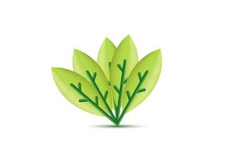 unique 3d leaf tree plant ecology bio natural icon isolated on vector