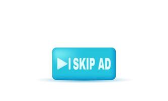 unique 3d button skip ad apply icon isolated on vector